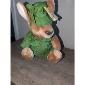 Boys Dakin Stuffed Animal Kangaroo Green Hat & Shirt One Size